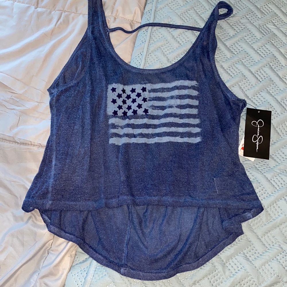 Jessica Simpson Harper loose fit hanging tank. Twilight blue size XL
